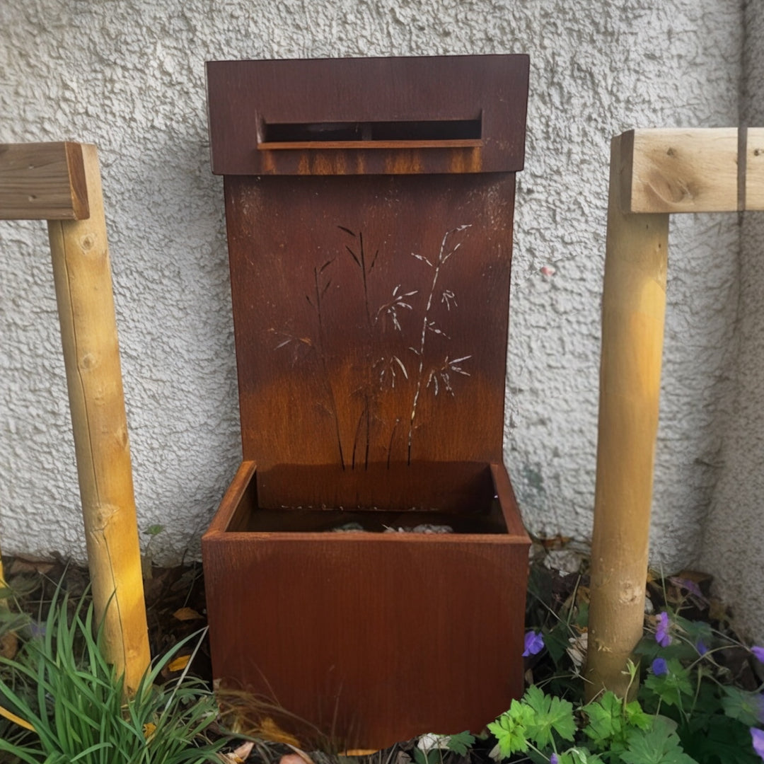 Corten Water Feature - Bamboo