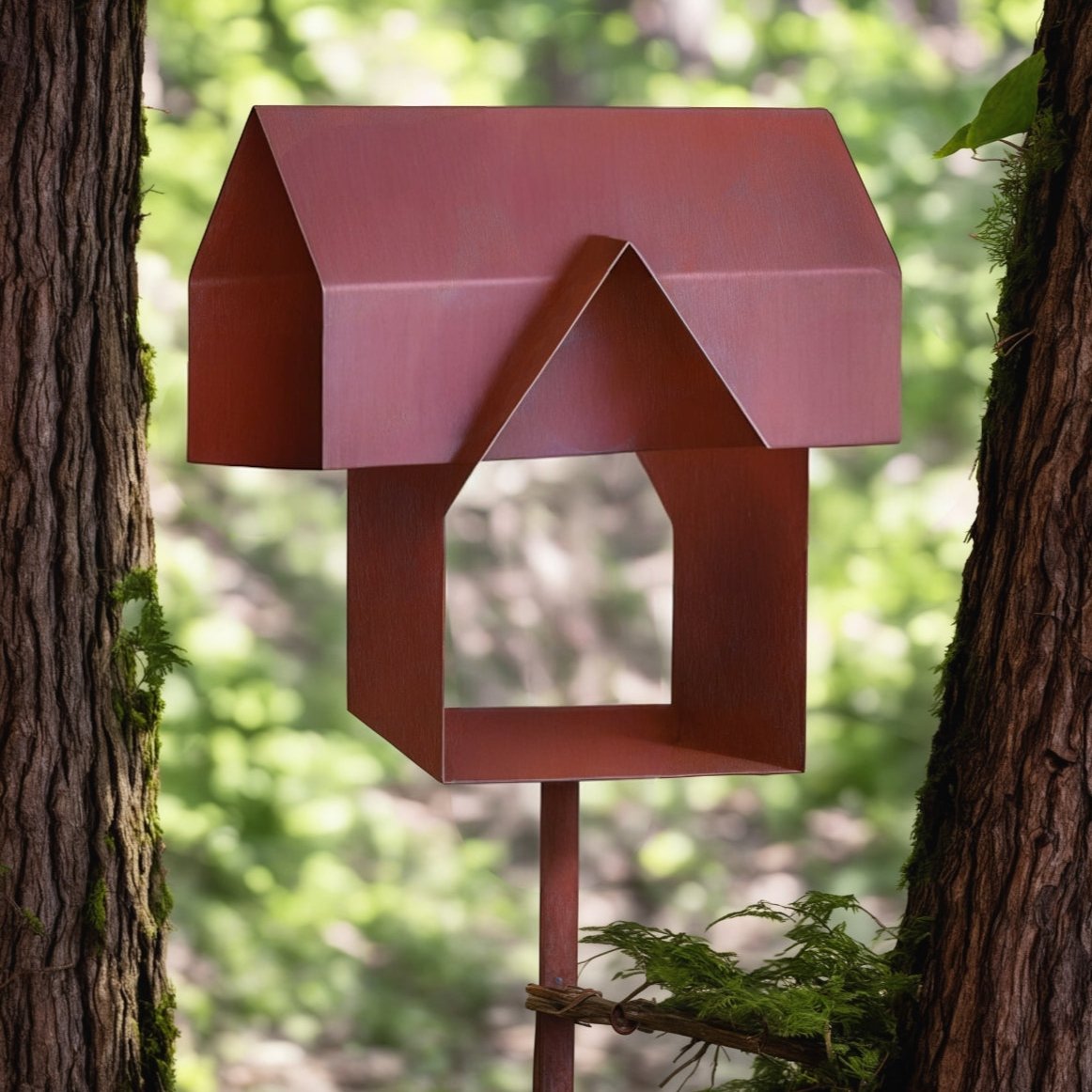 Corten Bird House Stacked