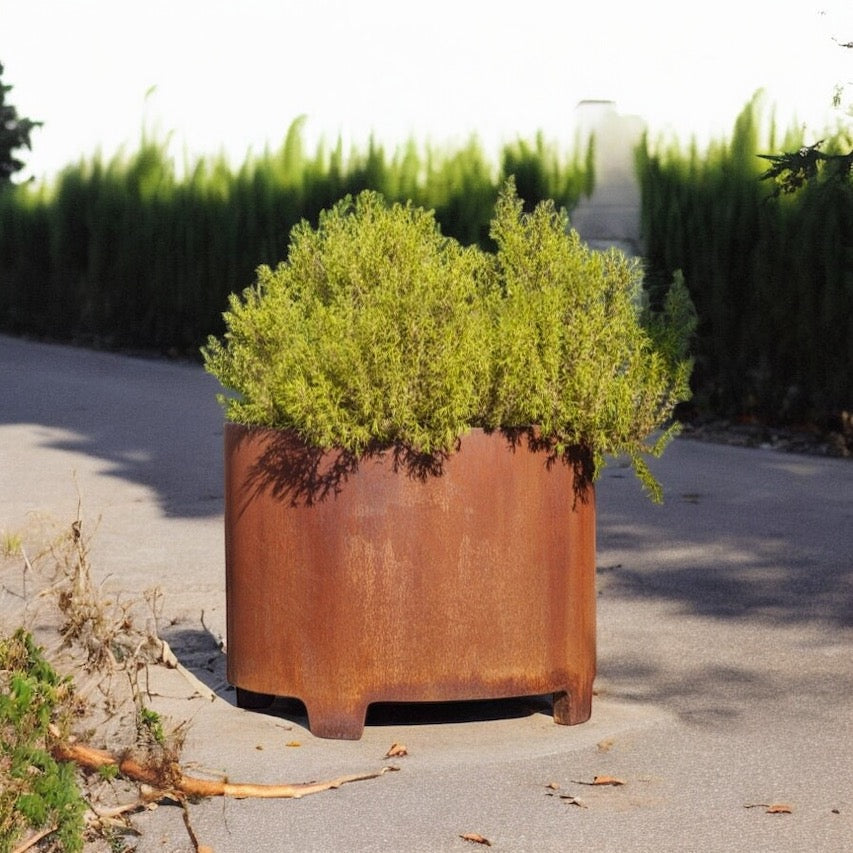 Corten Round Planter - Feet