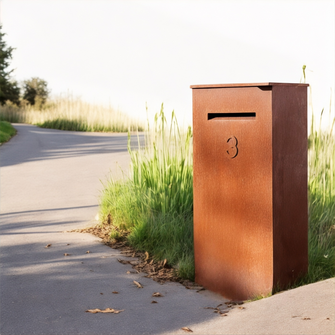 Corten Postbox - Freestanding