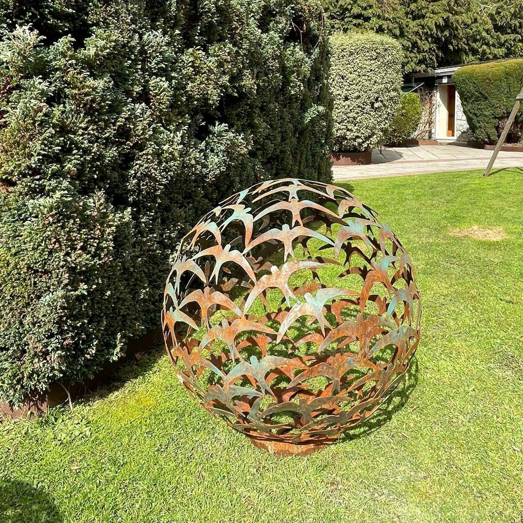 Corten Sphere - Birds