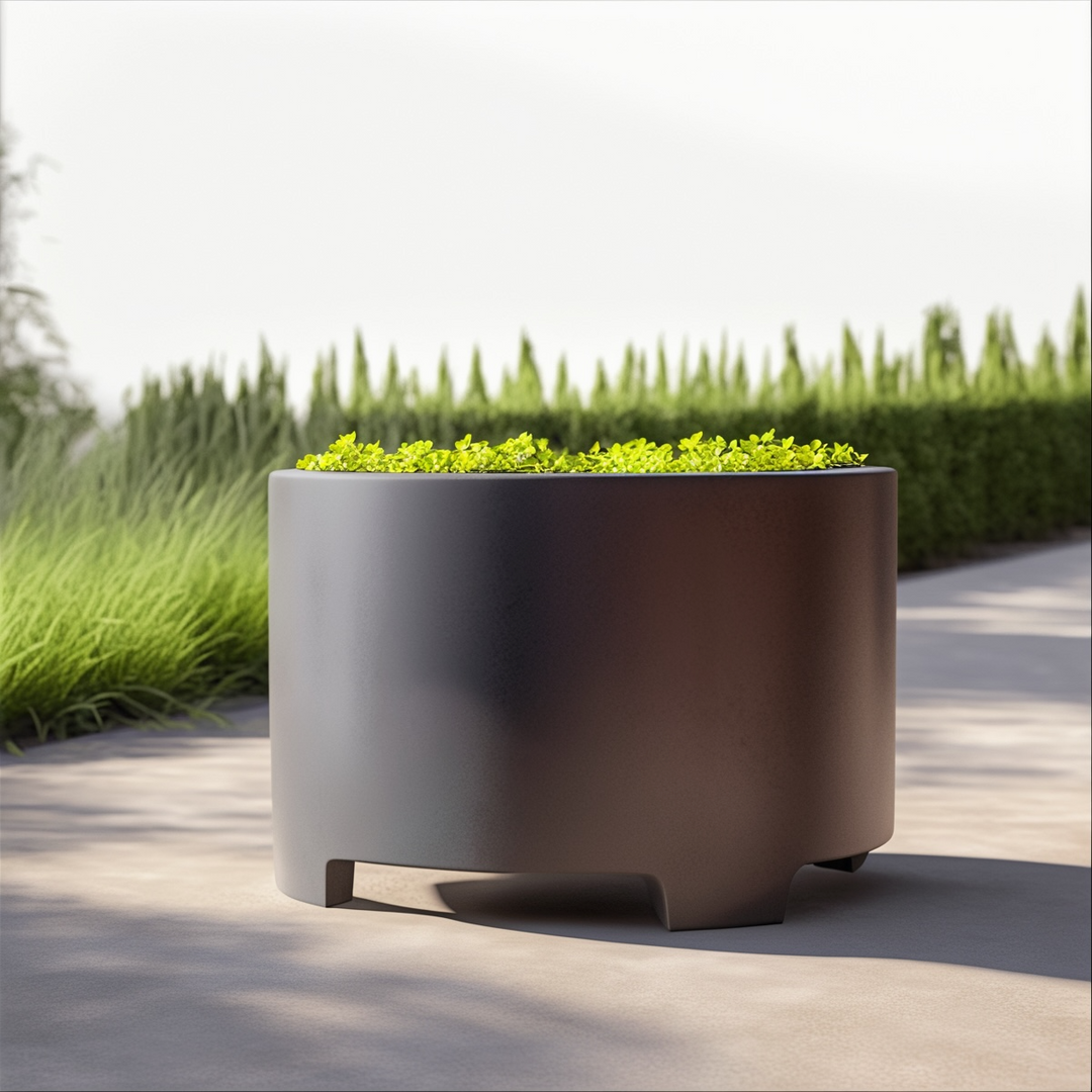 Aluminum Round Planter - Feet