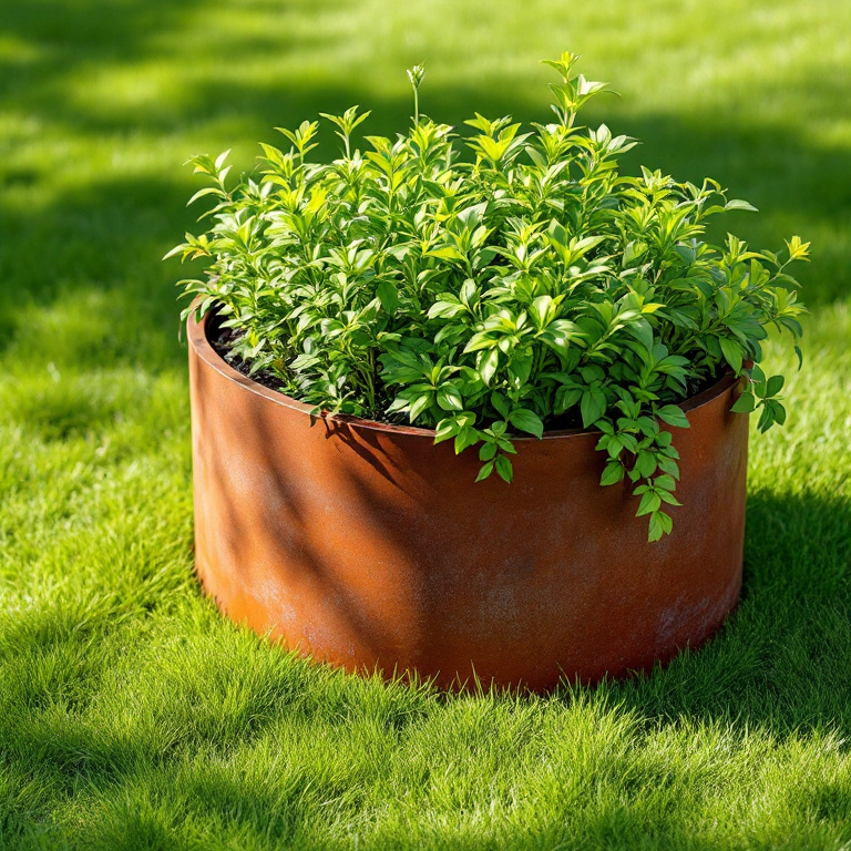 Corten Cylinder Planter - Open Base