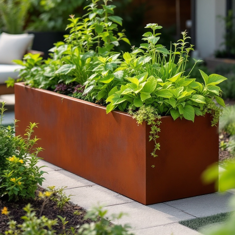 Corten Rectangle Planter