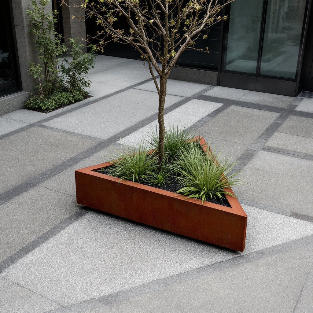 Corten Triangle Planter