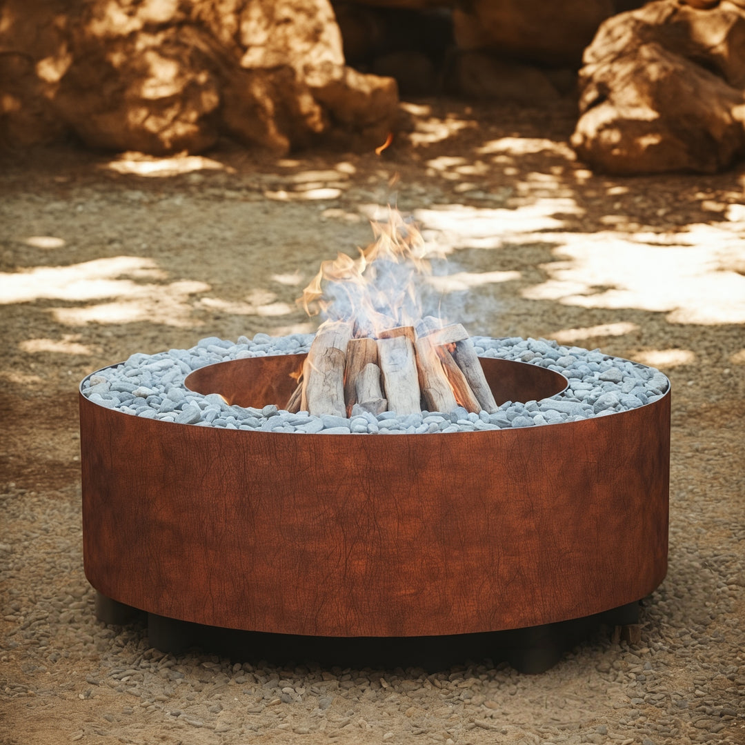 Corten Fire Feature - Open Cylinder