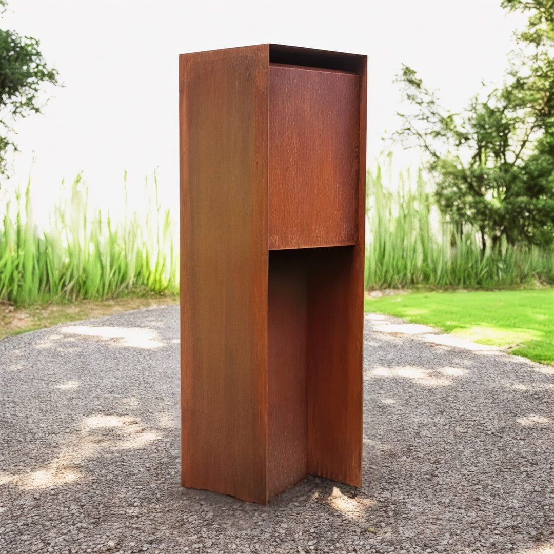 Corten Postbox - Freestanding With Legs