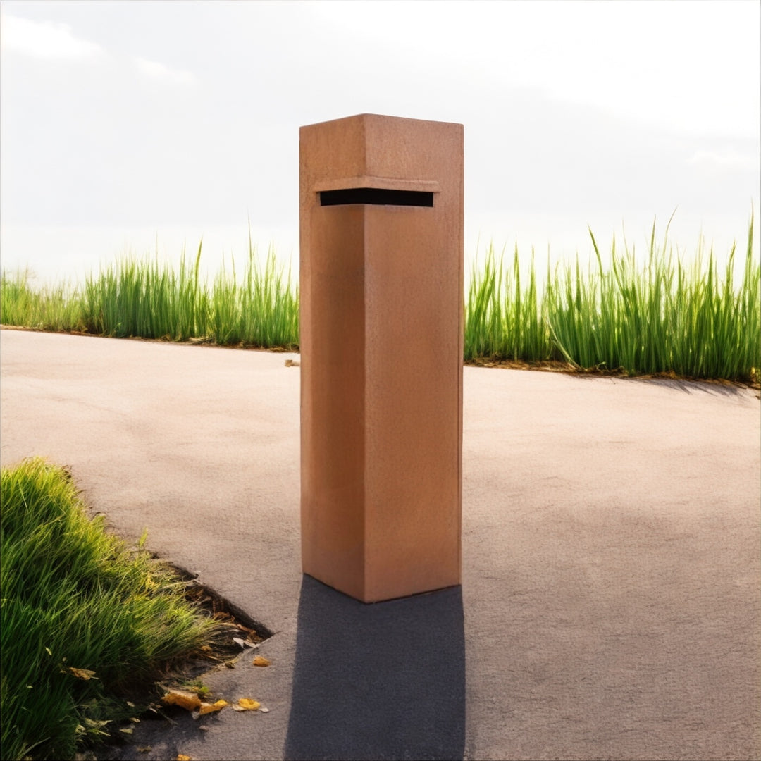 Corten Postbox - Freestanding Centered