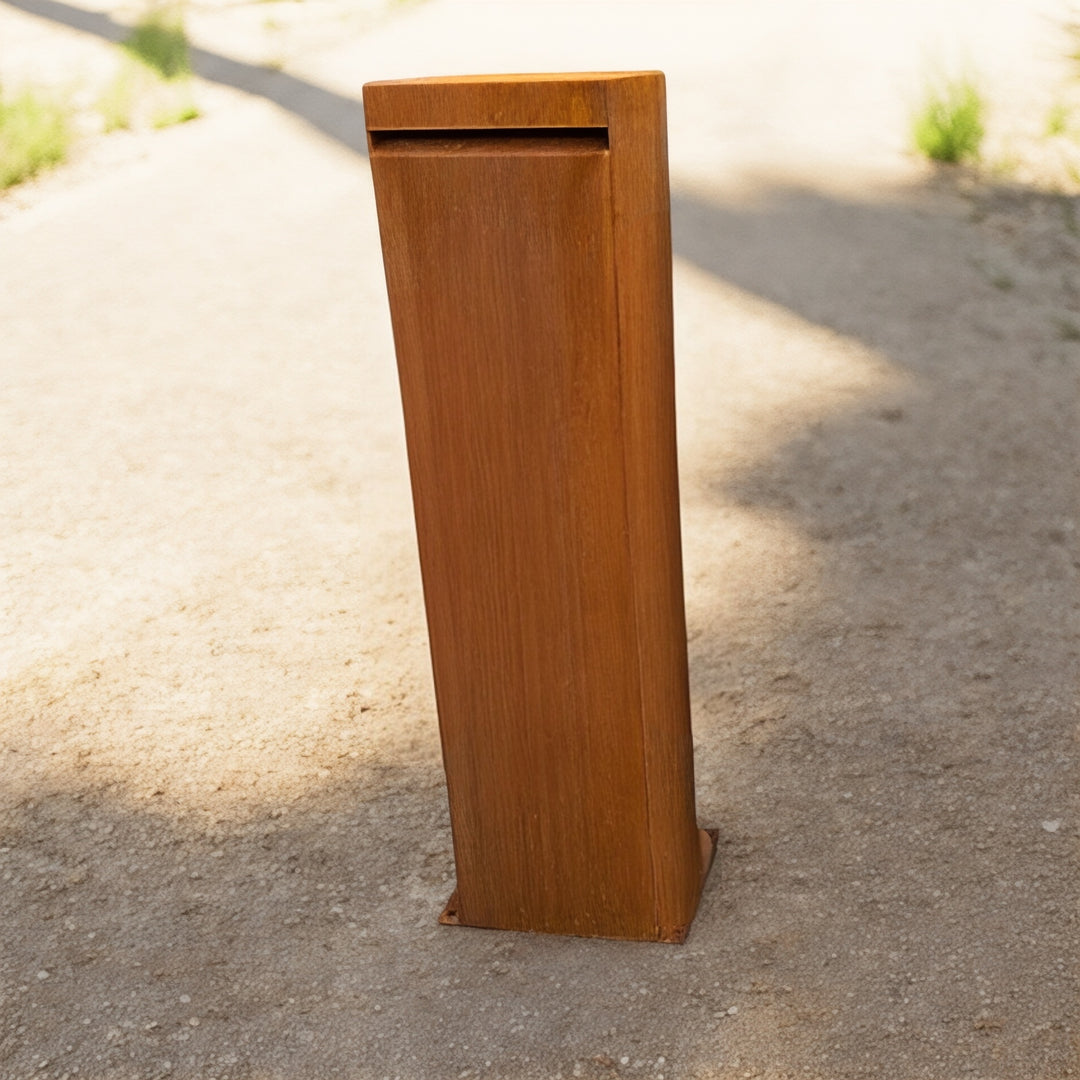 Corten Postbox - Freestanding Centered