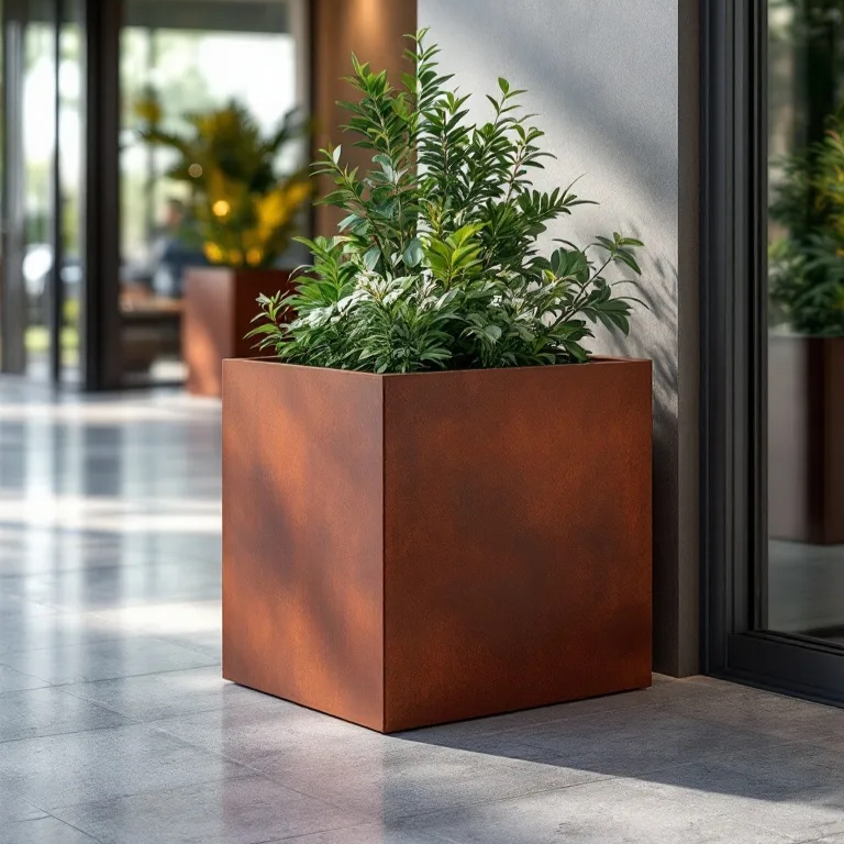 Corten Square Planter