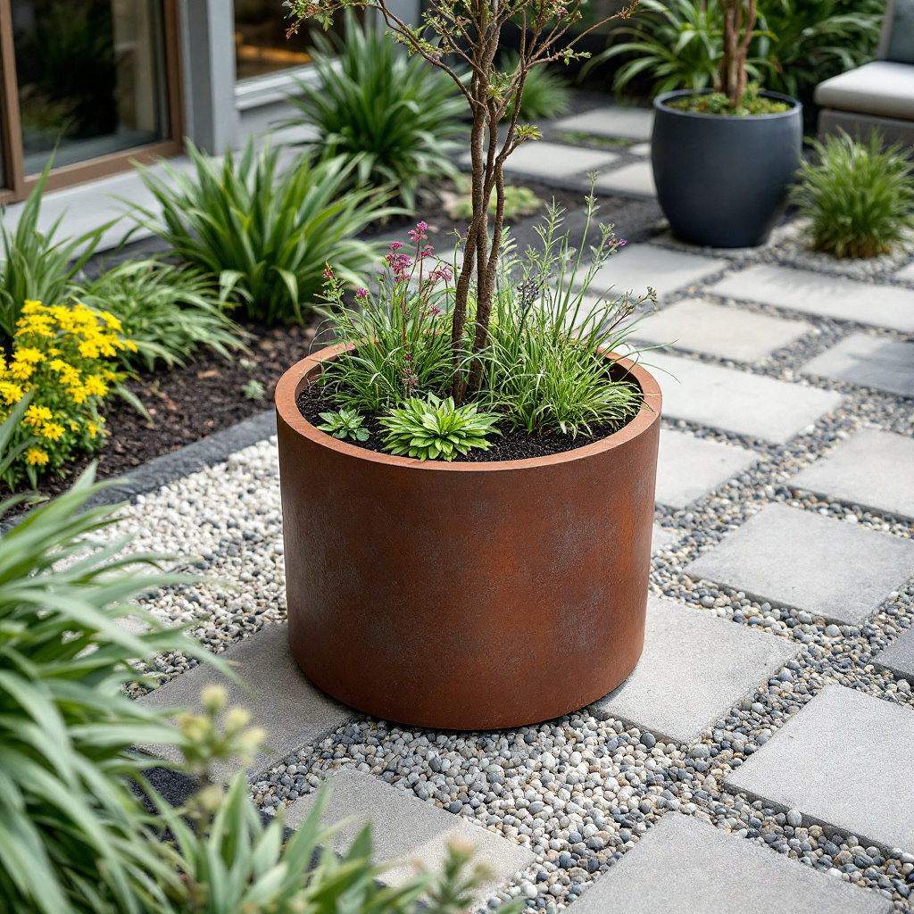 Corten Round Planter